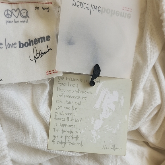 NWT Peace Love Word Boheme White Gabi Maxi Skirt with Slit Pantotene #1 - Picture 3 of 11